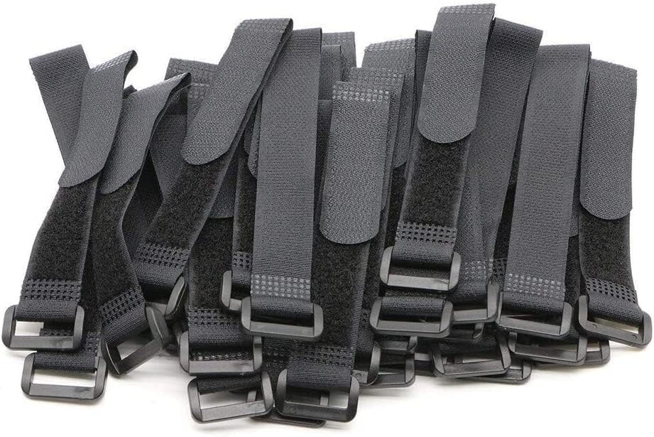 25 Pack 18 Inch Reusable Fastening Cable Straps Hook and Loop Cinch Cable Ties