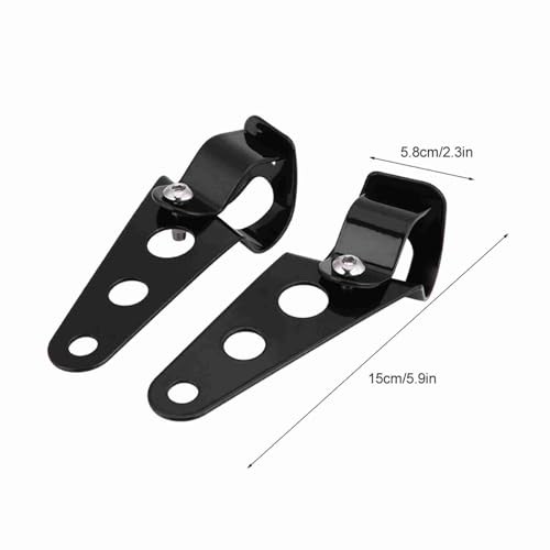 Motorcycle Headlight Brackets 26mm 2pcs Stainless Steel Adjustable Black