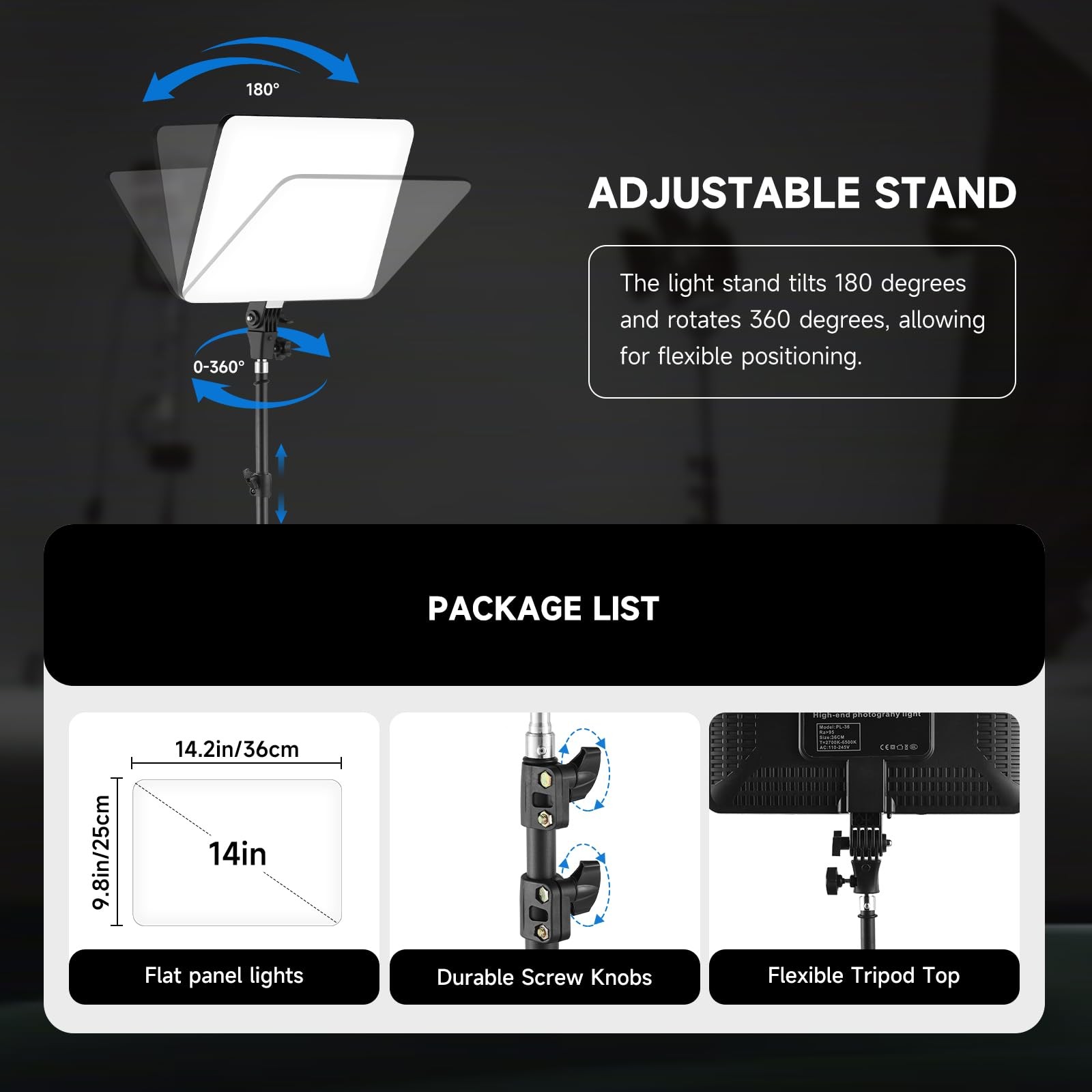 Studio Lights for Video Recording, 2-Pack Photography Lighting Kit with 75'' ...