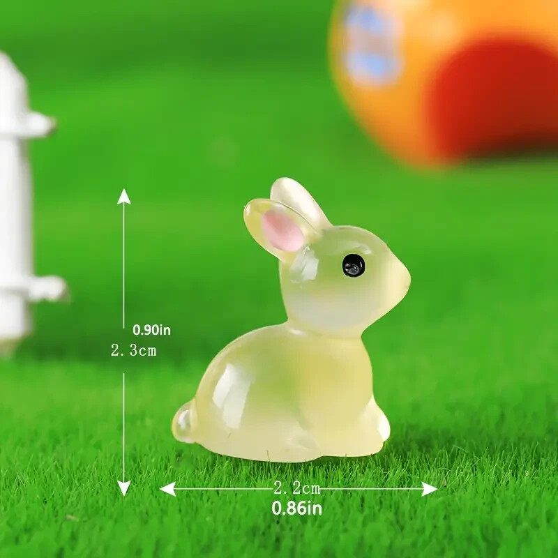 6pcs Resin Rabbits Set 2.3cm tall