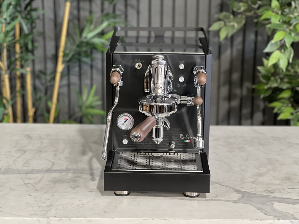 WEGA W MINI 1 GROUP BLACK & TIMBER ESPRESSO COFFEE MACHINE