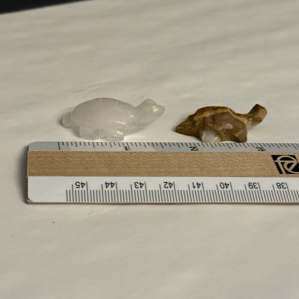 Lot 2 Carved Stone TURTLE Figurines Primitive