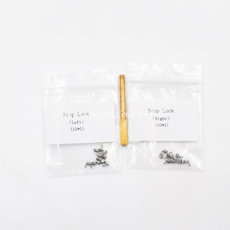 2 Bags Orthodontic Dental Removable Crimpable Hook Stop Locks Left + Right Tool
