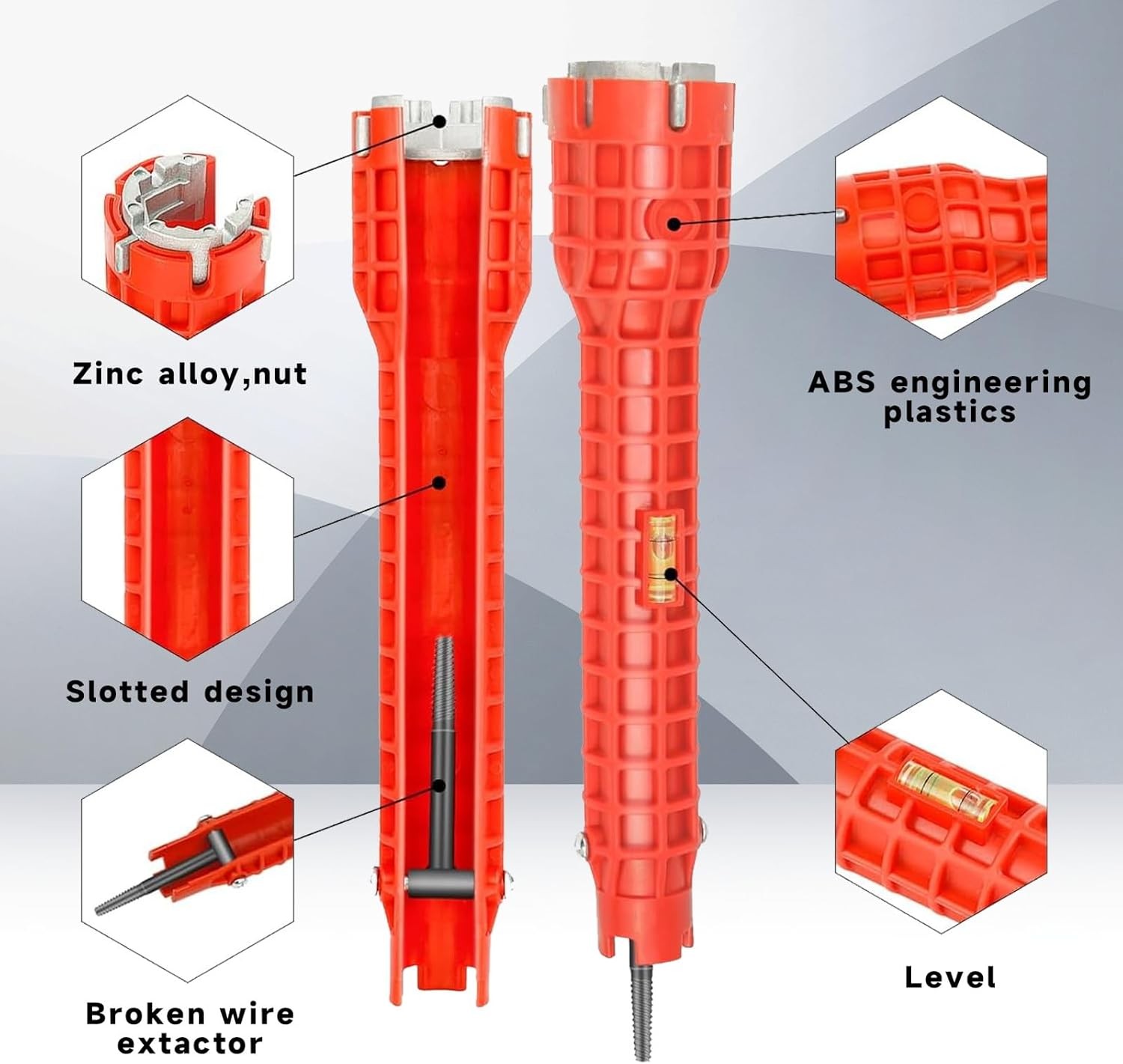 8 IN 1 Multi tool Faucet Sink Installer Pipe Wrench For Plumbers & Homeowners