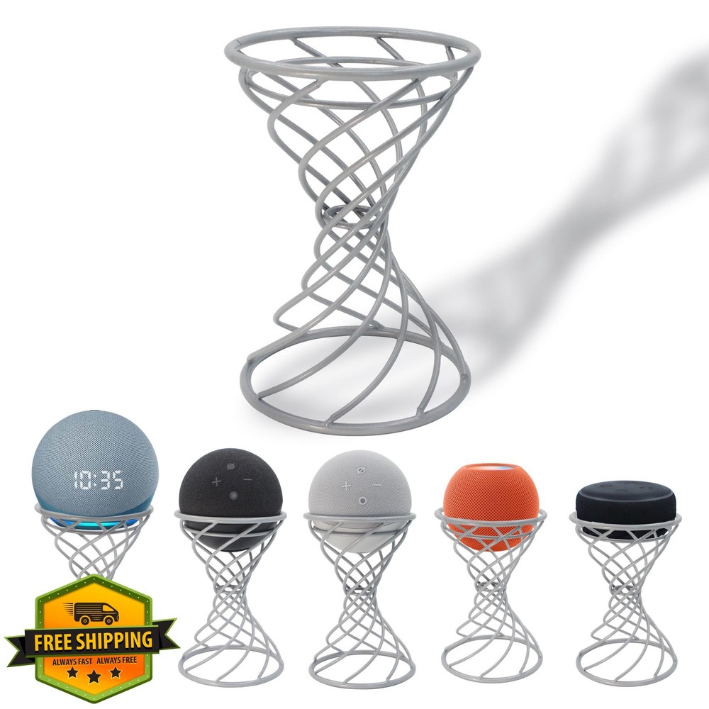 Dutiplus Smart Speaker Table Stand Holder Echo Dot Homepod Mini Silver