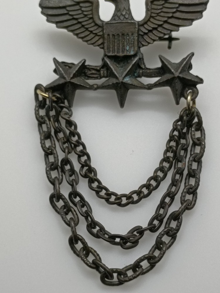 WWII Three 3 Star Army Eagle Brooch Pin