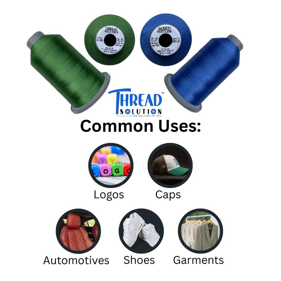 THREAD SOLUTION GLITZ Trilobal Polyester Embroidery Thread 40 Wt 5500 Yd 2 Pack