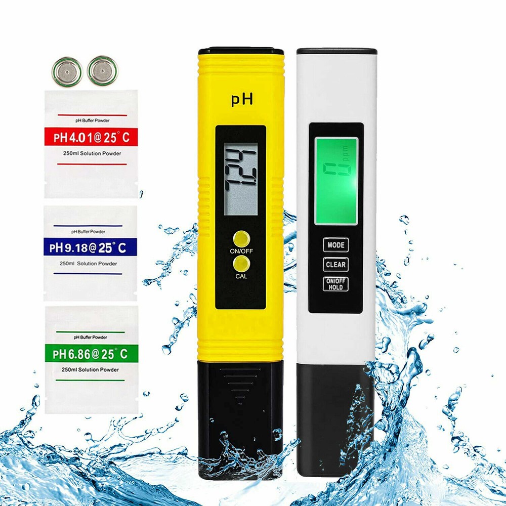 3Pcs Digital LCD PH Meter Pen +TDS EC Water Purity PPM Temperature Tester Tool