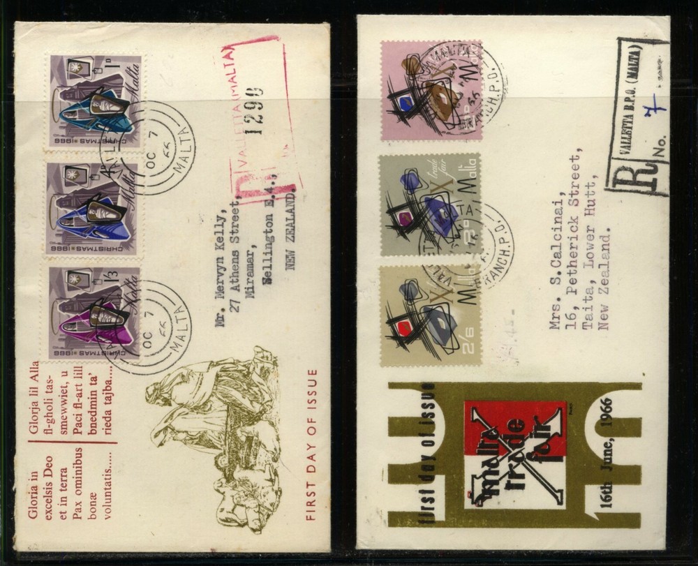 Malta  2  registered  cachet  covers   1966        KL0728