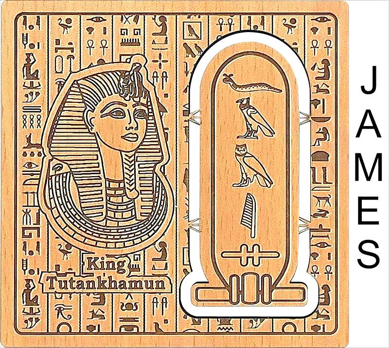 Personalize, Customize Your Name into Hieroglyphic with King Tutankhamen Coaster