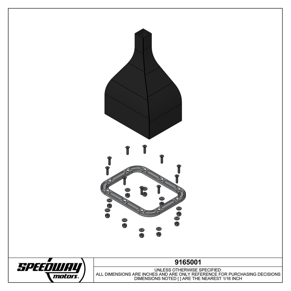 Rectangle Shifter Boot with Billet Aluminum Ring, Polished