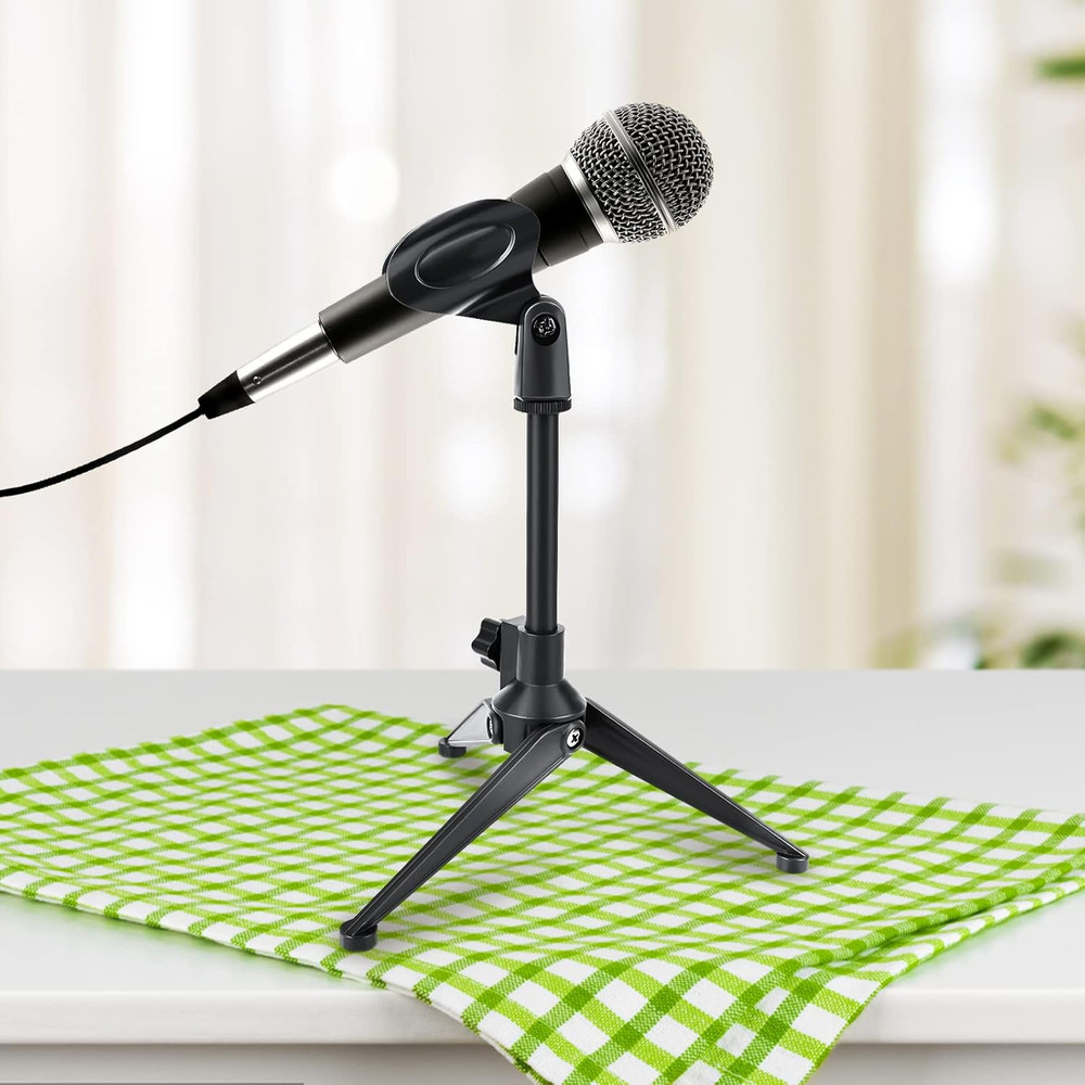 6 Pack Desktop Mic Stand Desk, Microphone Tripod Portable Foldable Table Microph