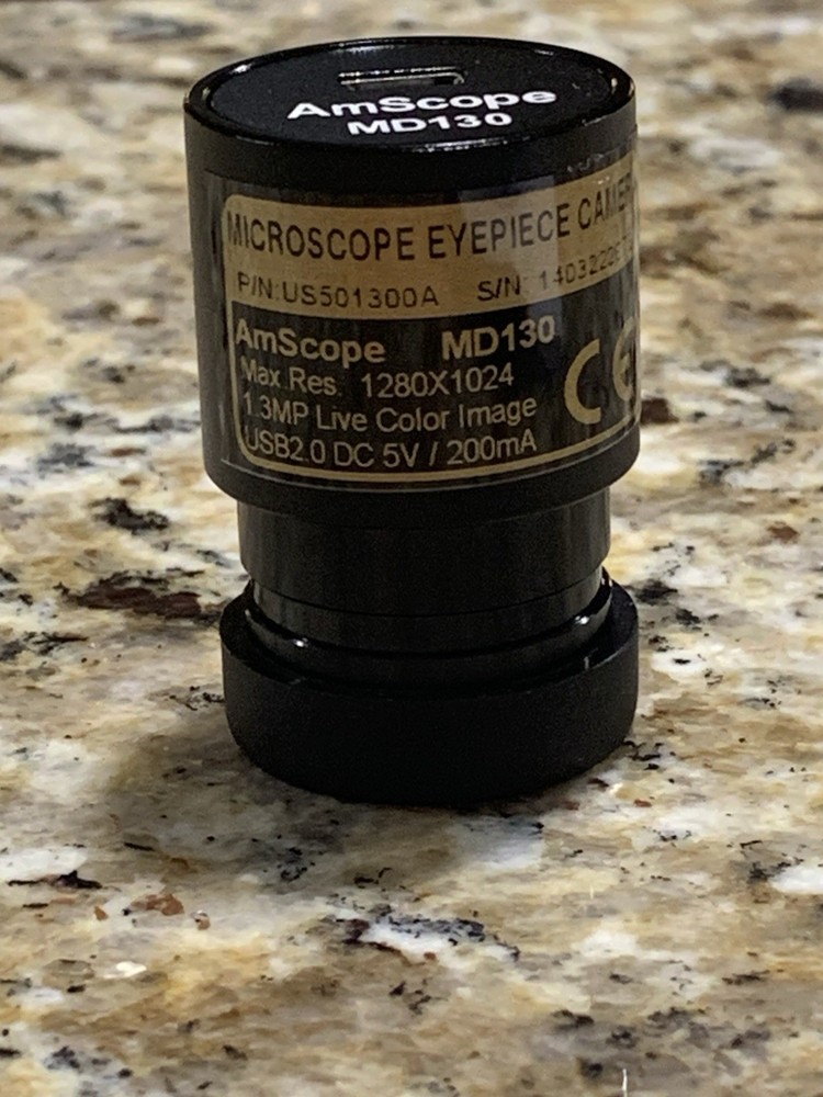 AmScope Microscope Eyepiece Camera MD130 And Charging Cord