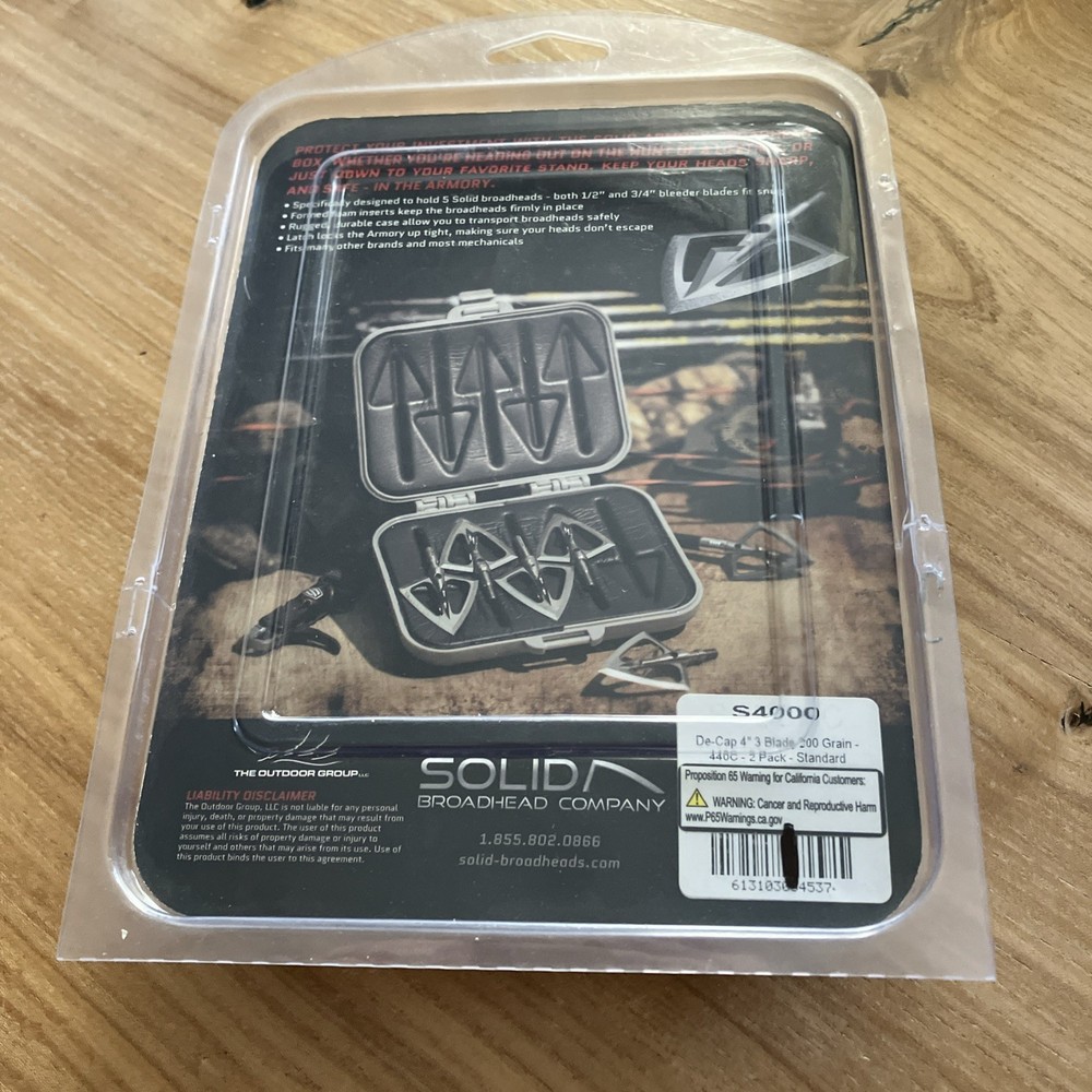 New Solid Broadhead Company Broadhead Box 200 Grain 4” Blades-2 Pack Turkey DCap