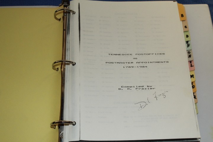 Tennessee Post Offices Postmasters Appointments 1789-1984 BlueLakeStamps Useful!