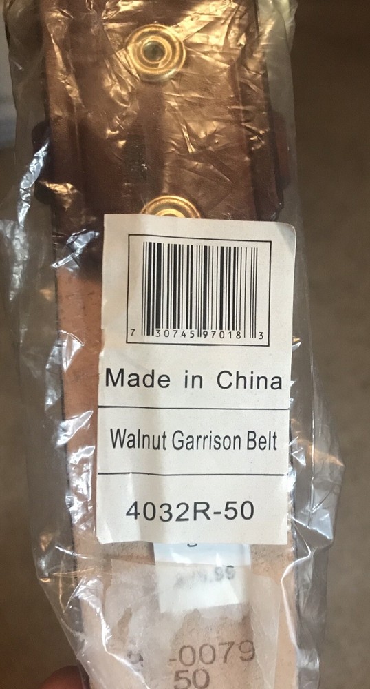 Cabelas Walnut Garrison Belt Size 50