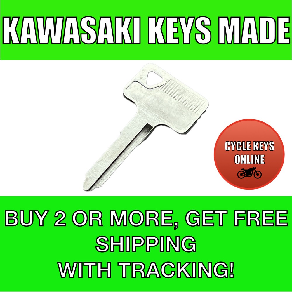 Kawasaki Motorcycle keys Cut to Code replacement key for codes B211111-B214134