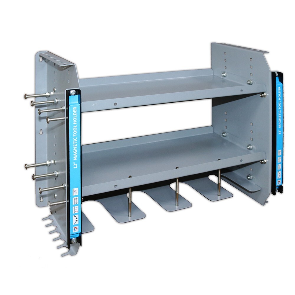 Multi-function Fixed Wall Type Three-layer Tool Rack w/12" Magnetic Strip 005821