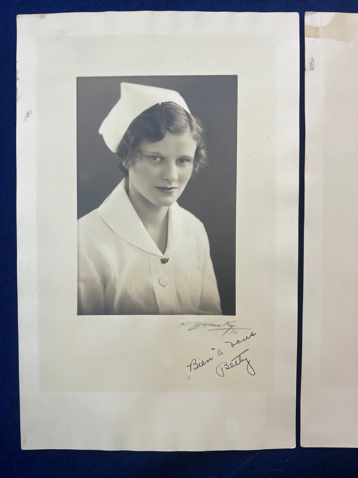 Nice WWI AEF Army Young Nurse Photo Set Signed France Hospital