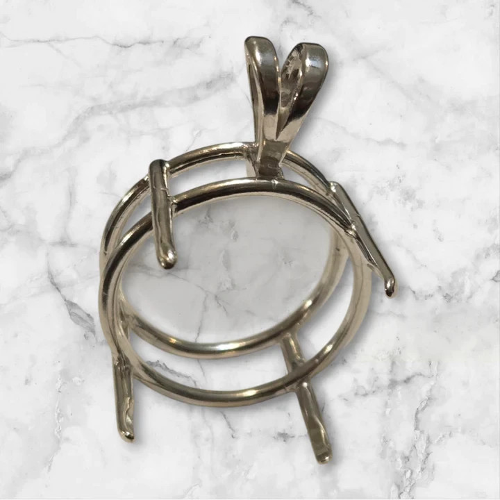 4mm- 19 mm Round Faceted Setting Pendant 925 Sterling Silver, Pre-Notched