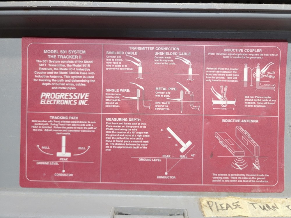 Progressive Electronics 501 The Tracker II Cable Locator System *READ BELOW*