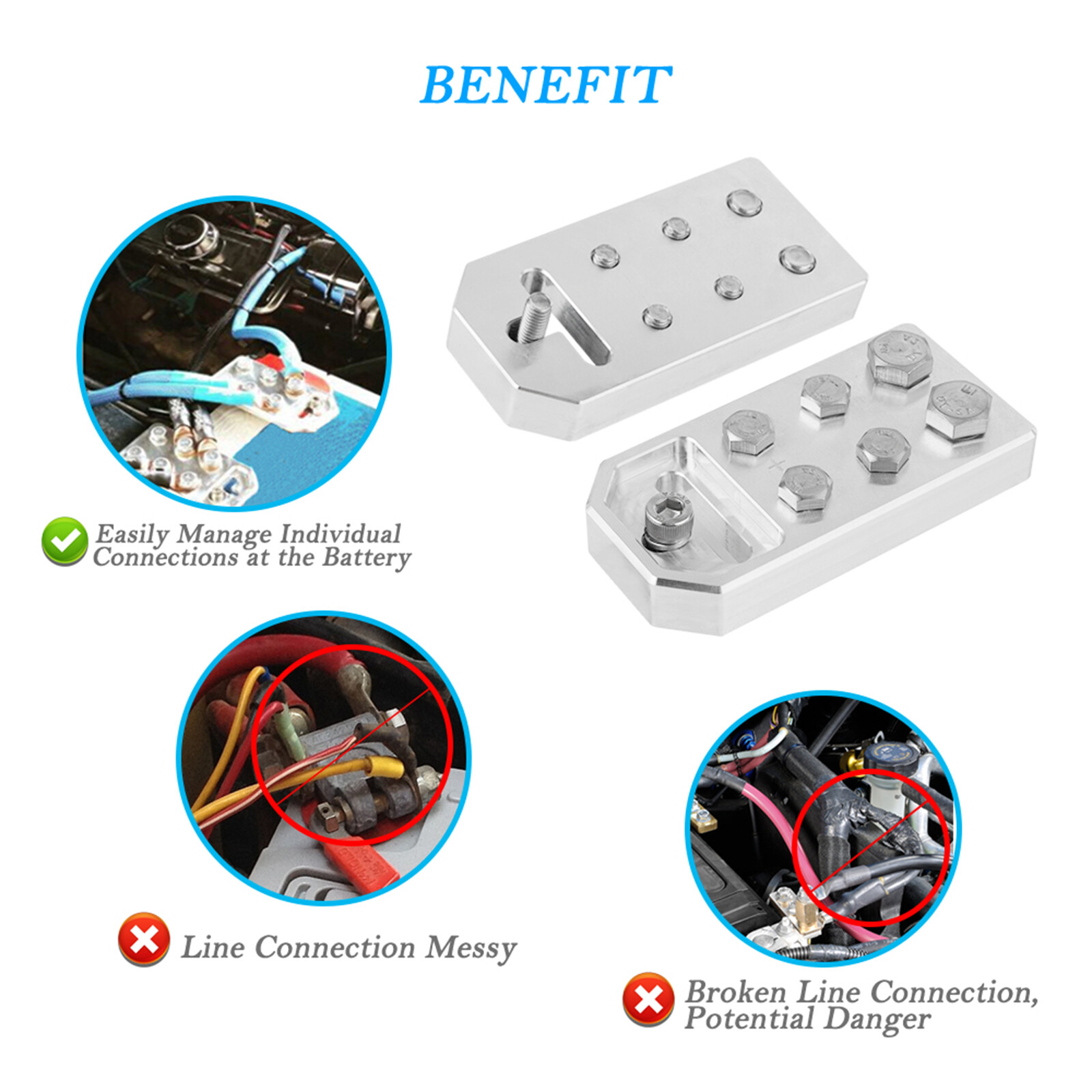 6 Spot Flat Battery Terminal BOLT USE ONLY +/- For XS Power M6 Standard Battery