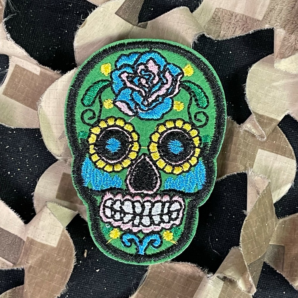 NEW Warrior Iron On Embroidered Morale Patch - Sugar Skull (8-Pack)