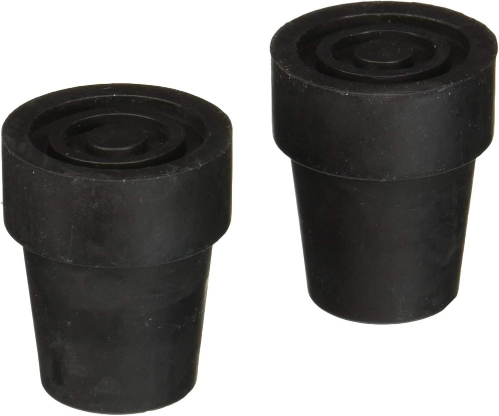 Medline Rubber Replacement Cane Tips Fits Most Canes With 3/4" Diameter - 2 Tips