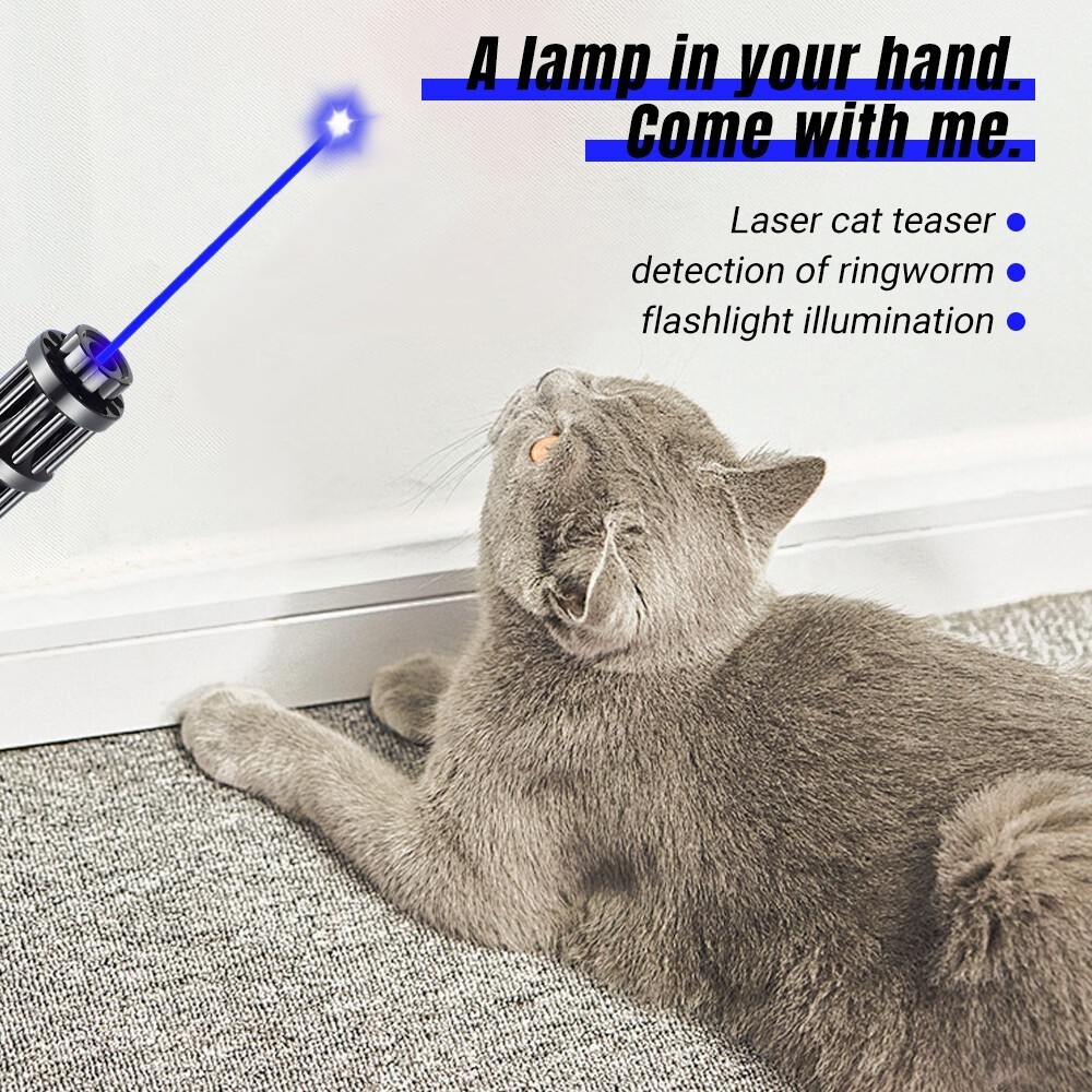 Watt Adjustable High Power Blue Burning Laser Pointer Visible Dot Torch Light