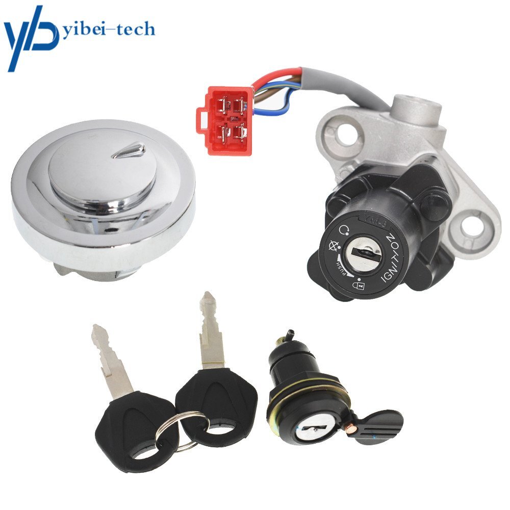 For Yamaha V-STAR 650 1100 1999-2016 Ignition Switch Fuel Cap Seat Lock Keys