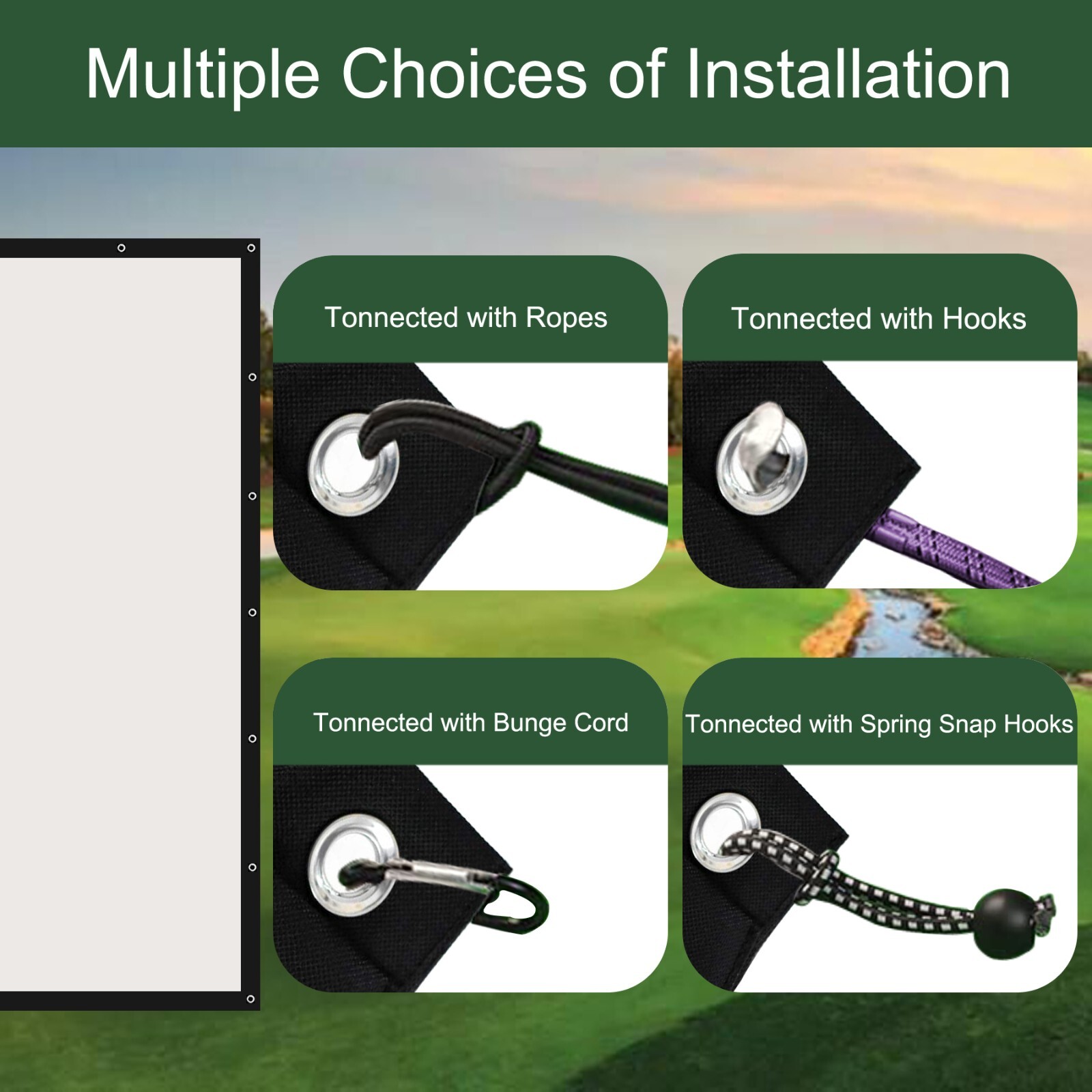 KHAMPA Golf Simulator Impact Screen 9'10'' Indoor DIY Golf Impact Screen Quality