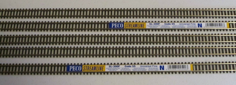 Peco N Scale SL-300F Code 55 36'' Nickel Silver Rail Flex Track 5 Pack