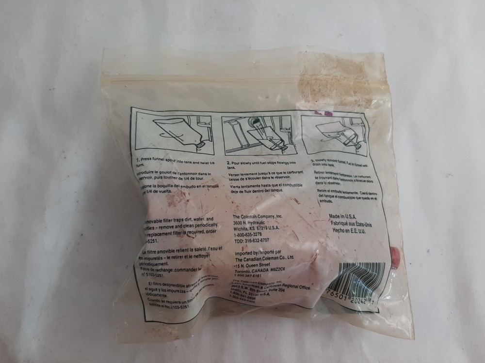 V - Coleman Filter Funnel For Stoves/Lanterns NEW