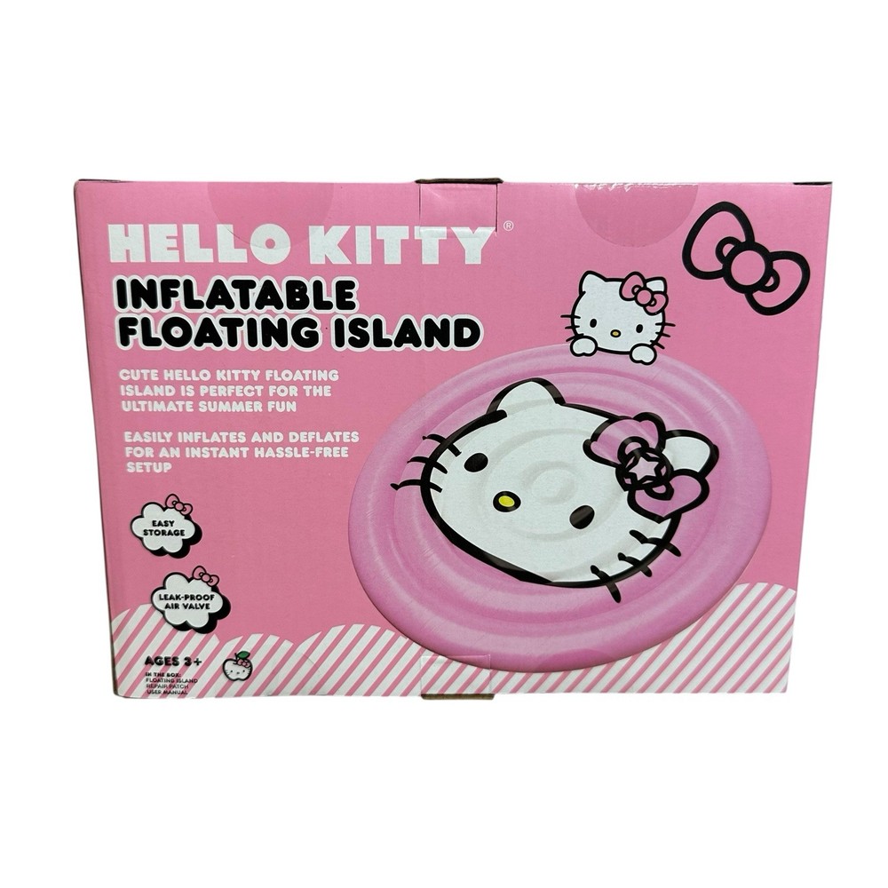Hello Kitty Inflatable Floating Island Swimming Pool Float New