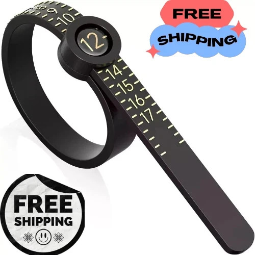 Ring Sizer Measuring Tool US Sizes Finger Size Gauge with Magnifier Adjustable📝