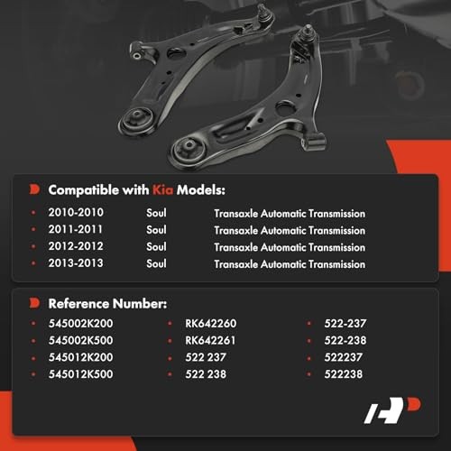 2 x Front Lower Control Arms, with Ball joint & Bushing, Compatible with Kia