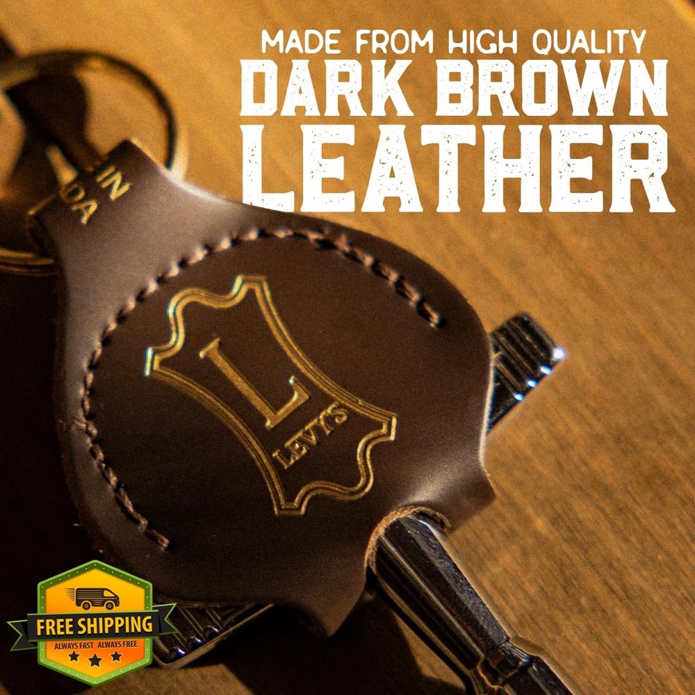 Levy's Drum Key Pick Holder Keychain Dark Brown