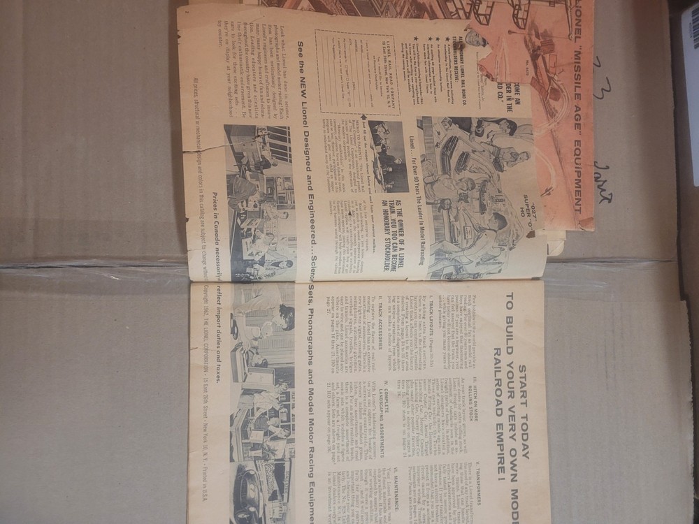 Vintage Lionel Train Catalogs
