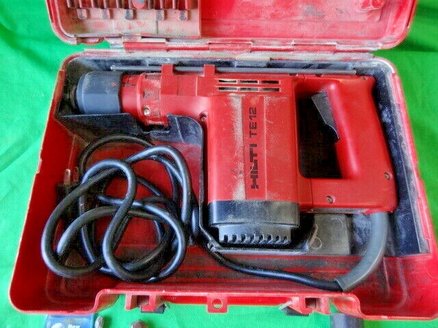 Hilti TE12 Rotary Hammer Drill + Bits & Carrying Case Tool *WORKS - NO RETURNS*