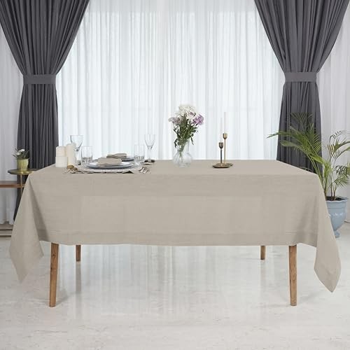 Linen Tablecloth 60 x 120 Inch - 100% 120" x 60" (Rectangular) 02 - Natural