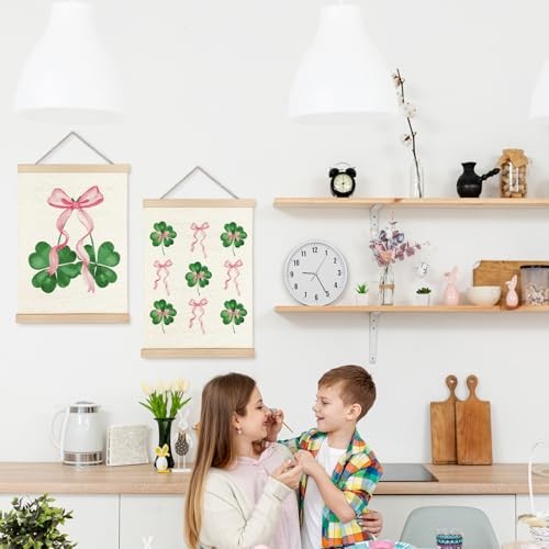 YTRGI Coquette Pink Bow Sage Green Spring Four Leaf Clover Irish Blessing Luck