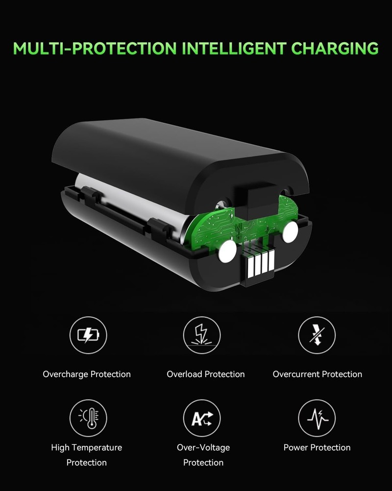 Ultra-Safe Rechargeable Battery Pack for Xbox Controllers - 2 Pack - 3000 Cycles
