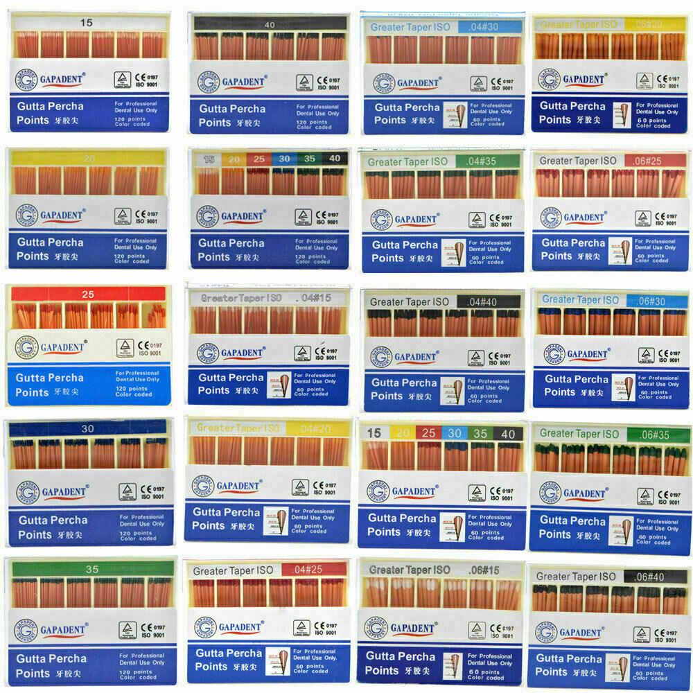 Dental Endodontic Absorbent Therapy Points 15-40# Gutta Percha Taper Coded