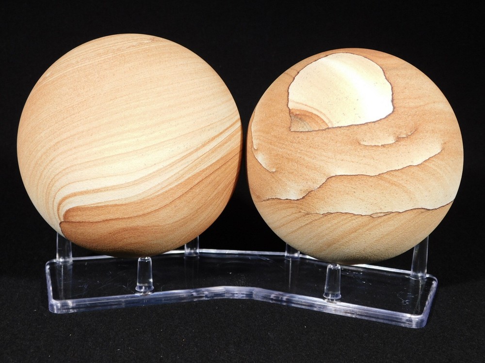 DOUBLE Three Post SPHERE Display Stand LARGE Size Clear Acrylic
