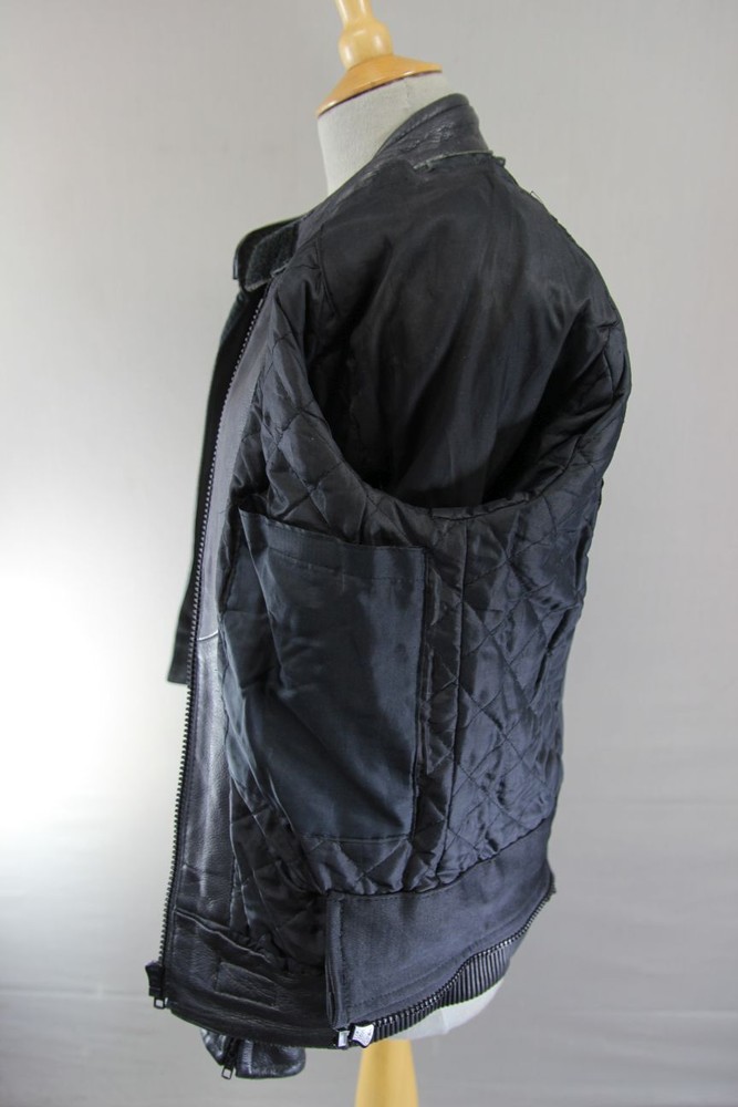 RAYVEN CLASSIC BLACK LEATHER BIKER JACKET: SIZE 10