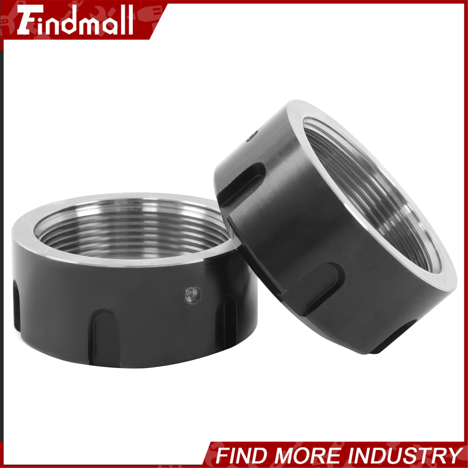 Findmall 2 Pack ER32UM Collet Nuts Ball Bearing Design for CNC Mill and Lathe