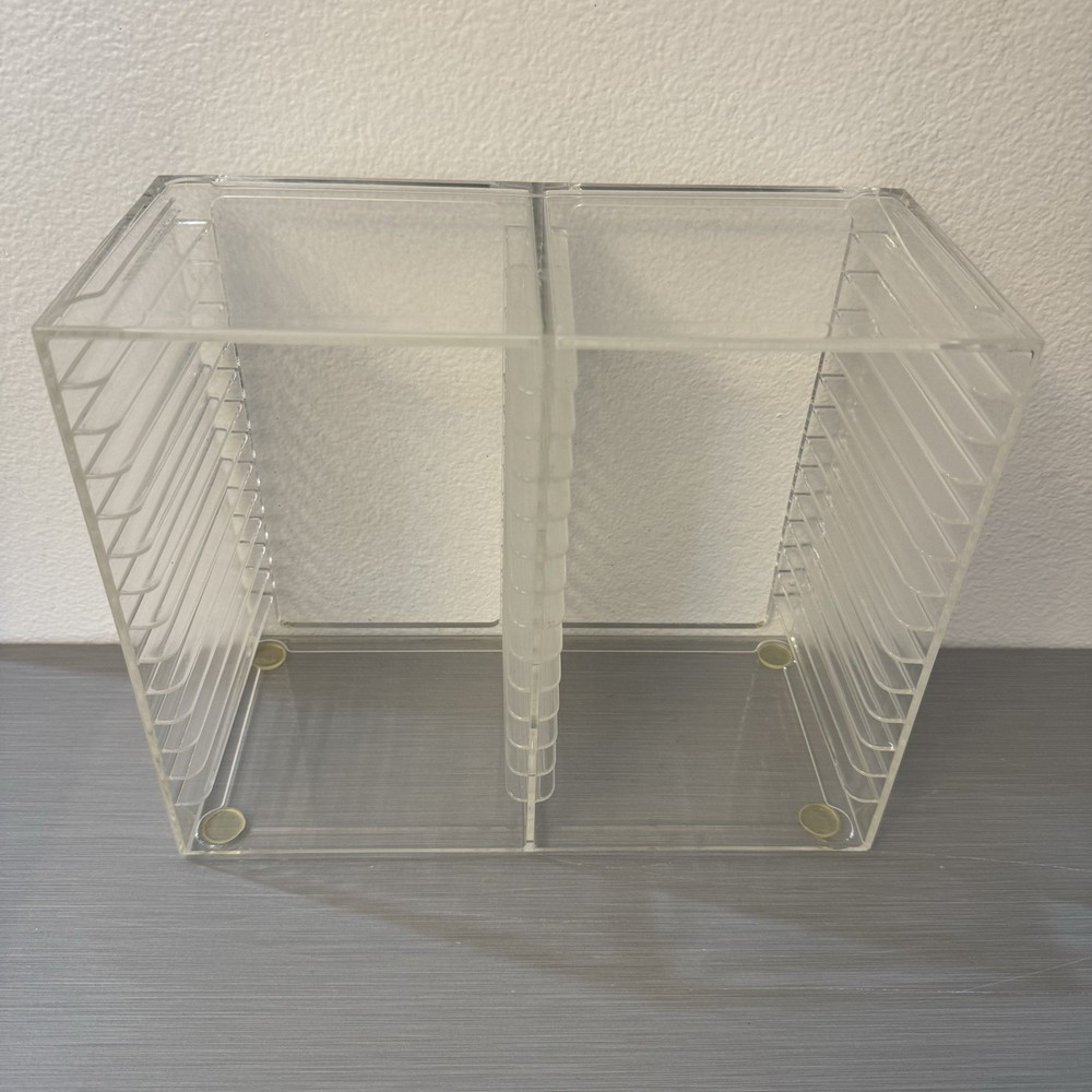 Vintage 1993 Clear Acrylic CD Holder – Stackable Media Storage organizer