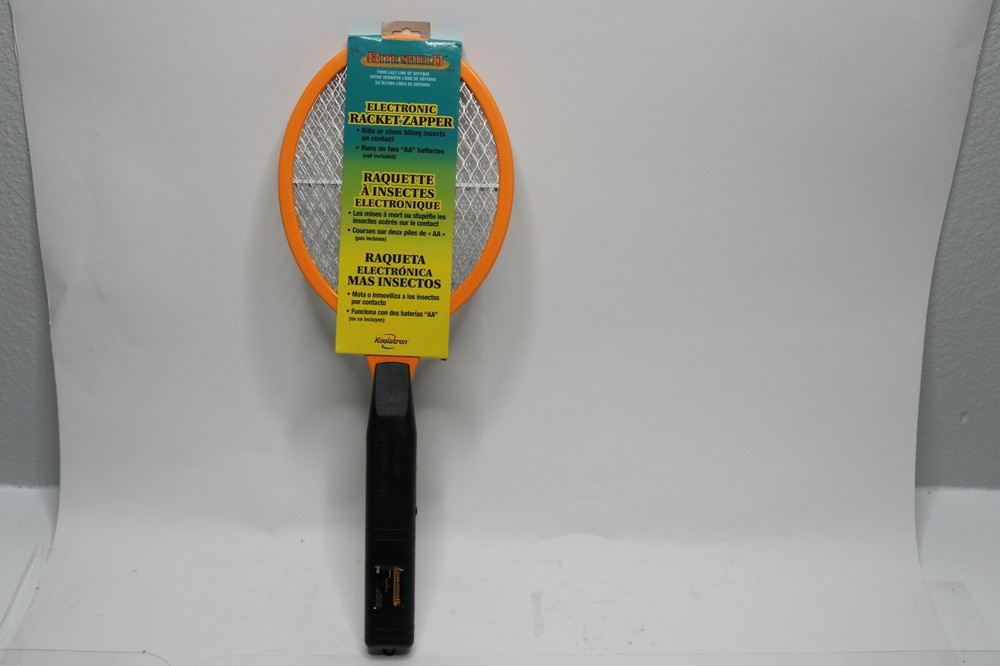 2 Pack - Bite Shield Electronic Bug Zapper Racket Kills Insects Mosquitoes Flies