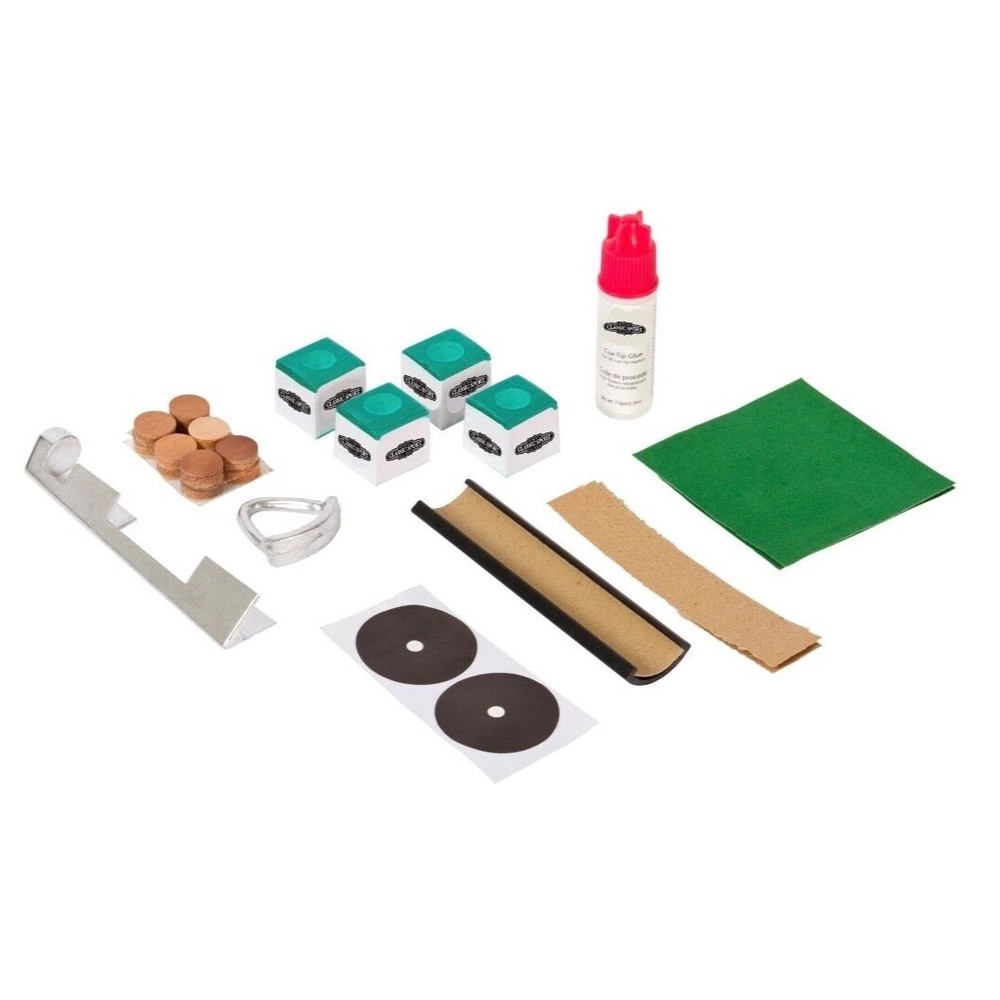 Billiard Deluxe Cue & Table Repair Kit & Chalk Bundle