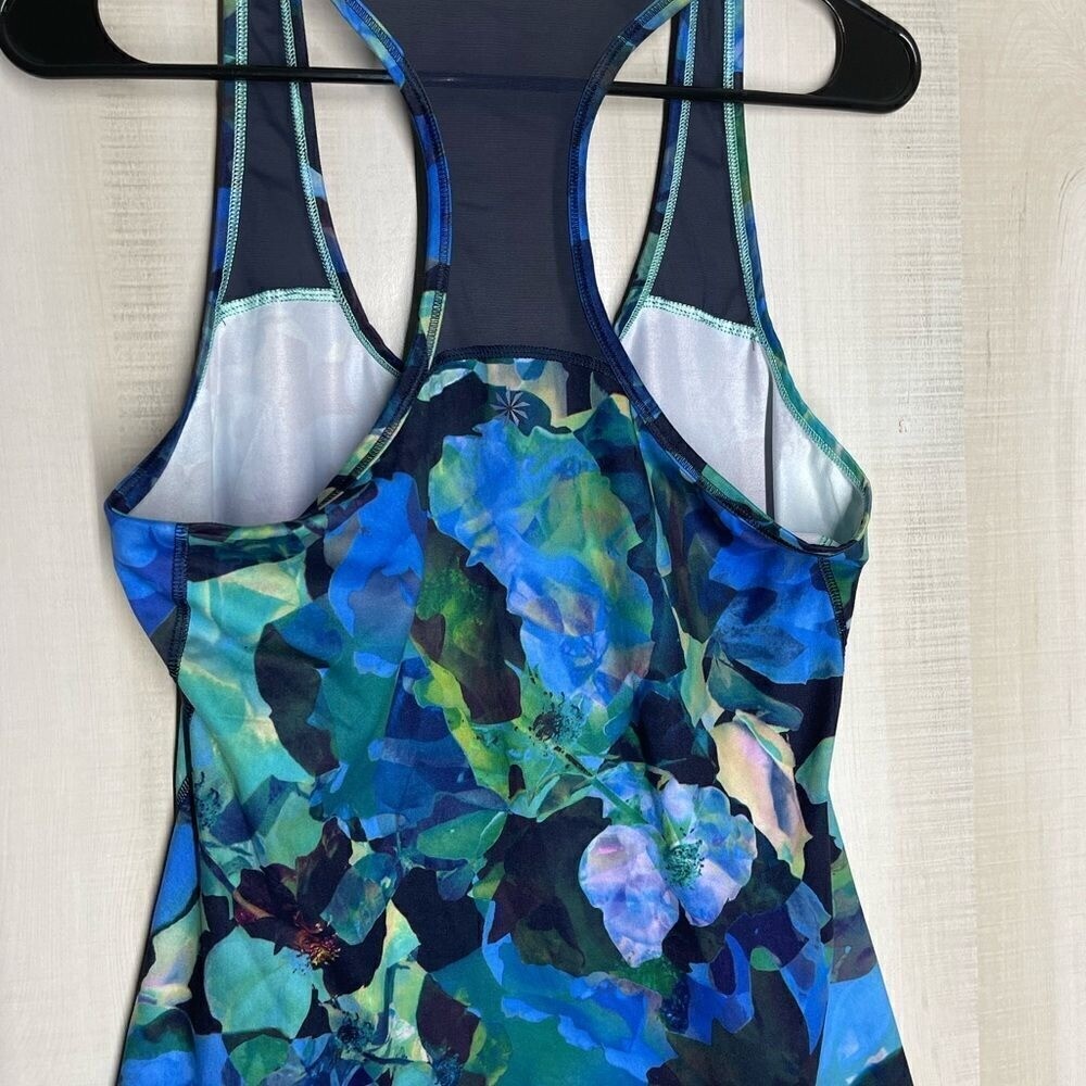 Athleta swim workout top blue, size small